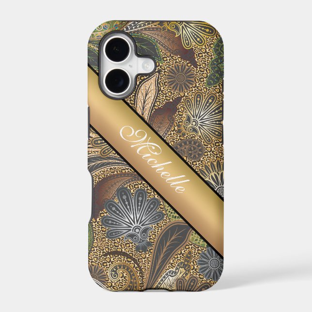 Animal Print Paisley Pattern Iphone Case (Back)