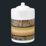 Animal Print Paisley Pattern Teapot<br><div class="desc">We are celebrating the New 2013 color trends in this fun animal print paisley pattern- it's a paisley but LOOK it has animal prints too- very unique - using colors from the new COLOR PALETTE 2013 - We have left all of the images used in this design customizable - You...</div>