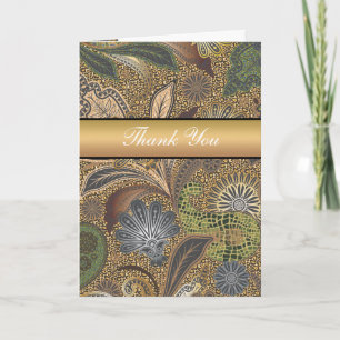 Animal Print Paisley Pattern Thank You Card