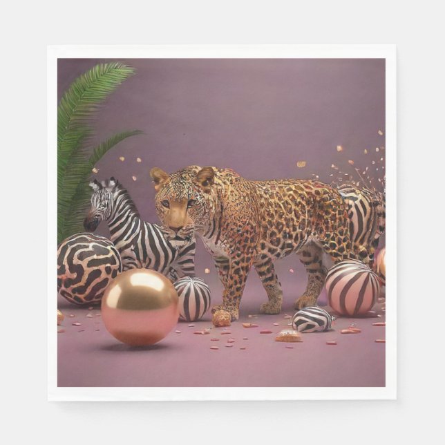 animal print paper napkins (Front)