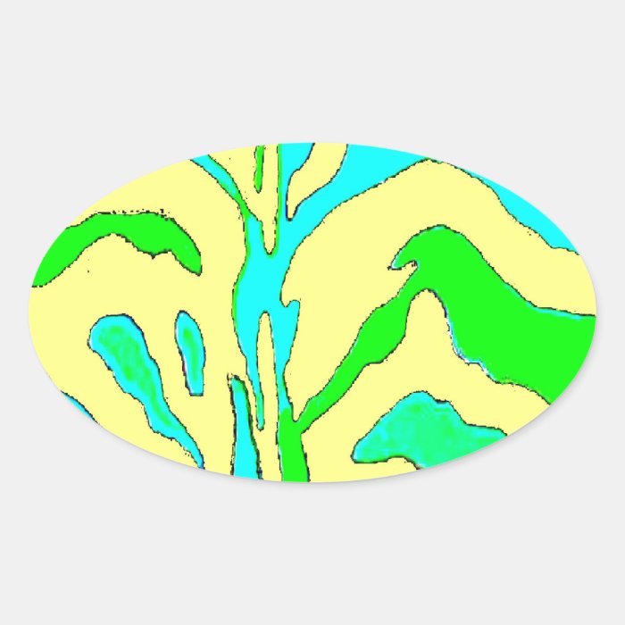 Animal print pattern abstract yellow green blue sticker