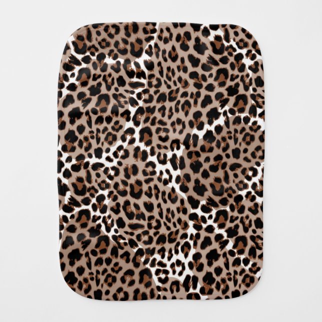 Animal print pattern baby burp cloth (Front)