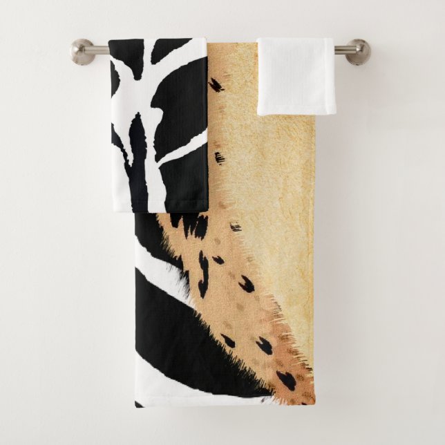 Animal print pattern bath towel set (Insitu)