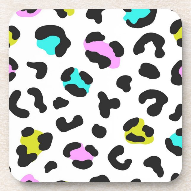 Animal print pattern beverage coaster (Front)