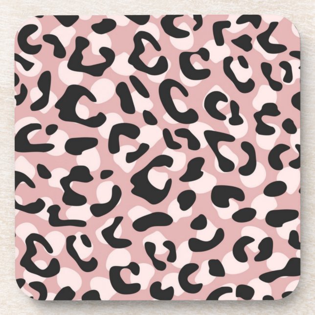 Animal print pattern beverage coaster (Front)