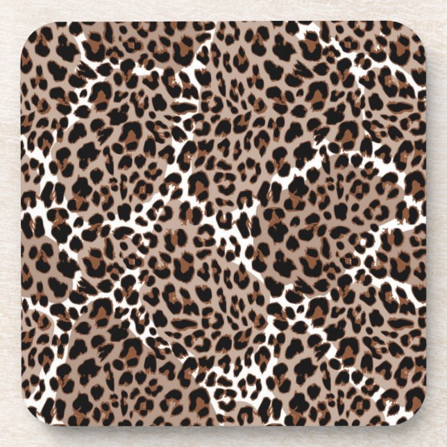 Animal print pattern beverage coaster (Front)