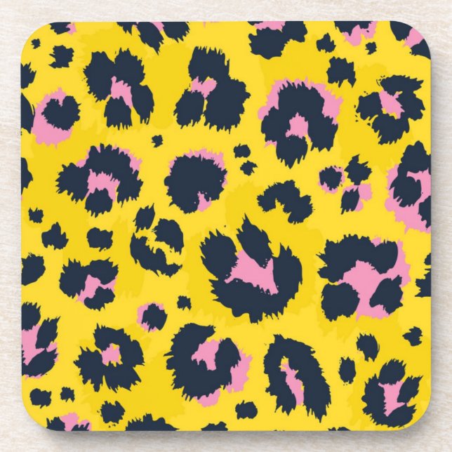 Animal print pattern beverage coaster (Front)