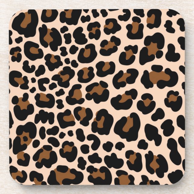 Animal print pattern beverage coaster (Front)