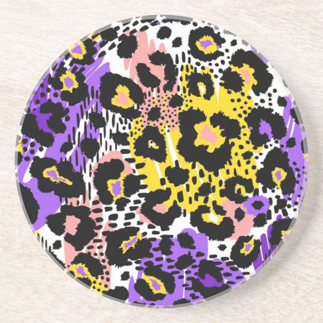 Animal print pattern coaster (Front)