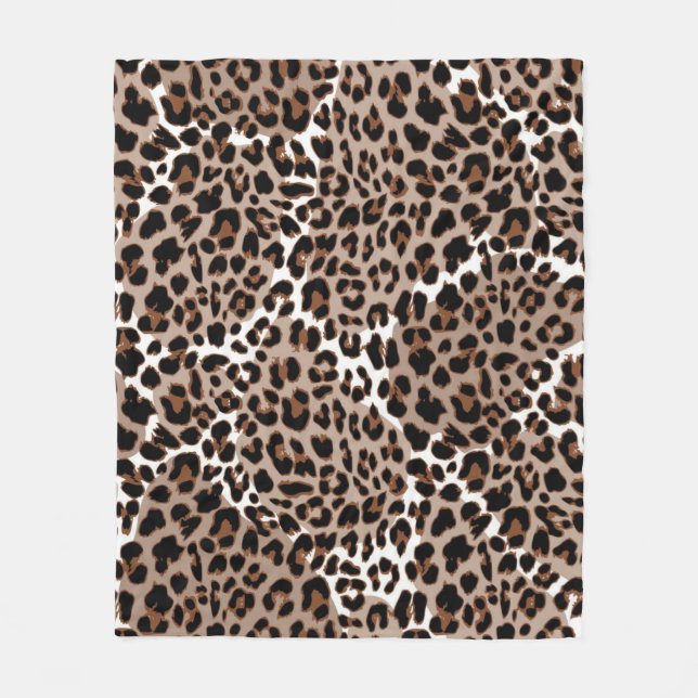 Animal print pattern fleece blanket (Front)