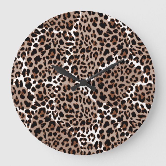 Animal print pattern large clock (Front)