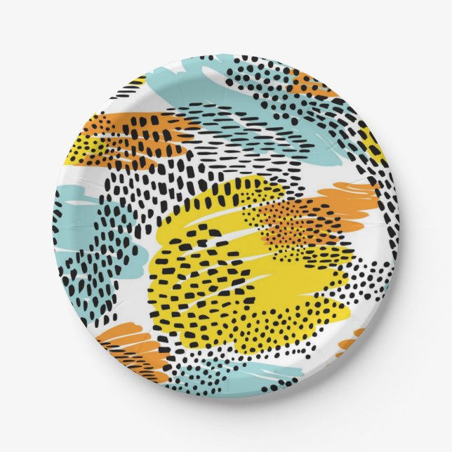 Animal print pattern paper plates (Front)