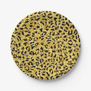 Animal print pattern paper plates