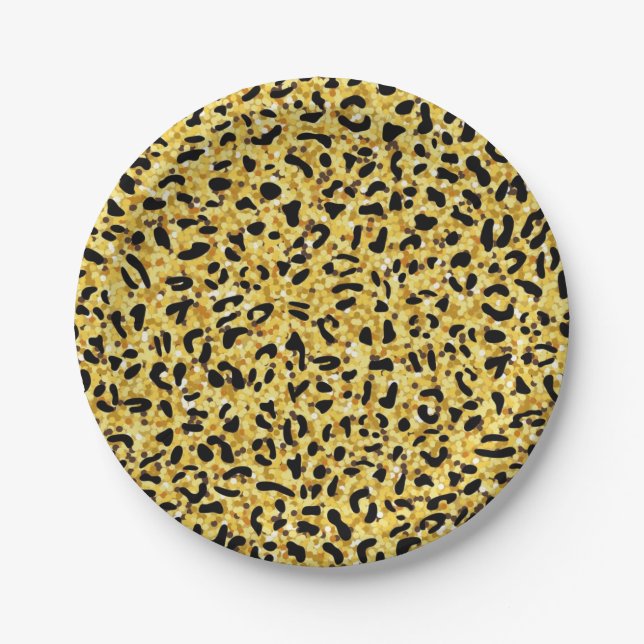Animal print pattern paper plates (Front)