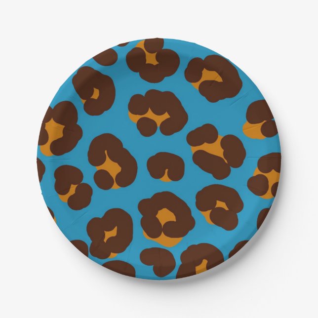 Animal print pattern paper plates (Front)