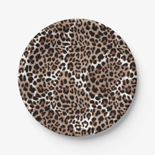 Animal print pattern paper plates