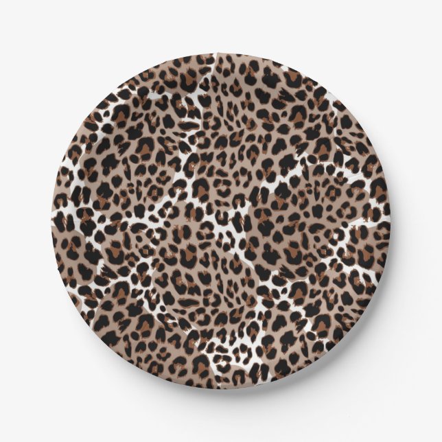 Animal print pattern paper plates (Front)