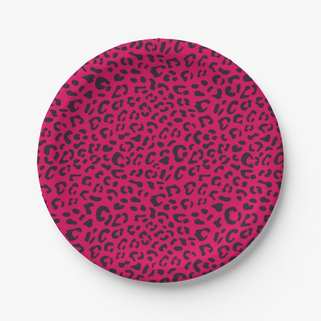 Animal print pattern paper plates (Front)