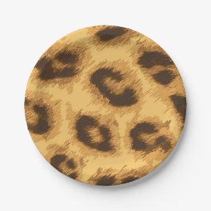 Animal print pattern paper plates