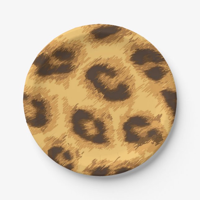 Animal print pattern paper plates (Front)