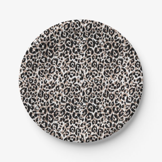Animal print pattern paper plates (Front)