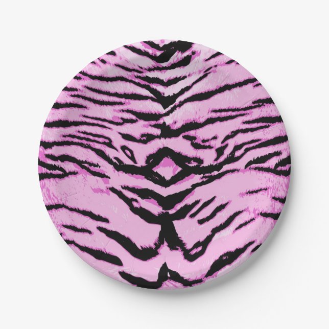 Animal print pattern paper plates (Front)
