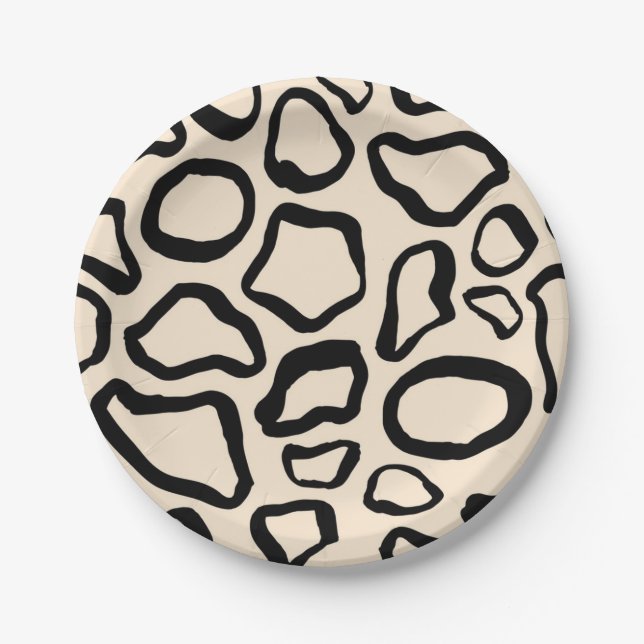 Animal print pattern paper plates (Front)