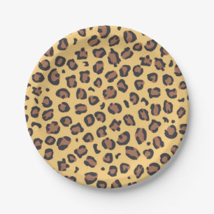 Animal print pattern paper plates