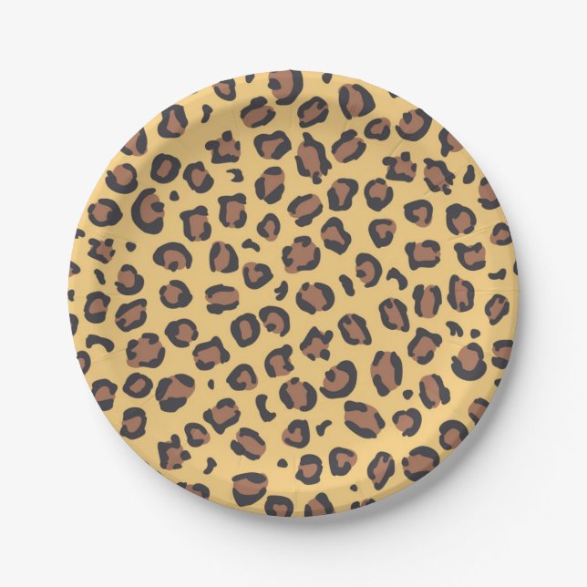 Animal print pattern paper plates (Front)
