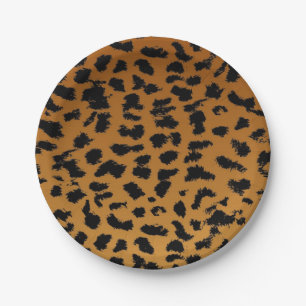 Animal print pattern paper plates