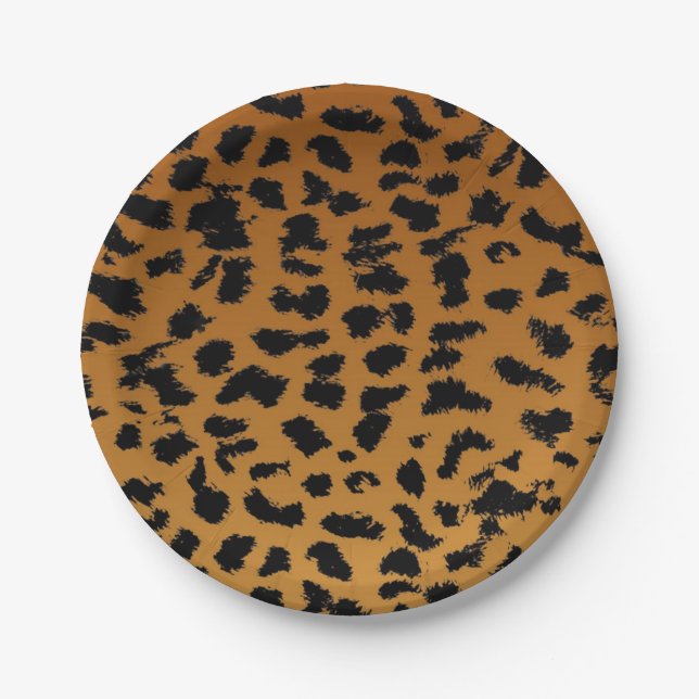Animal print pattern paper plates (Front)