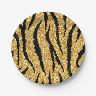 Animal print pattern paper plates