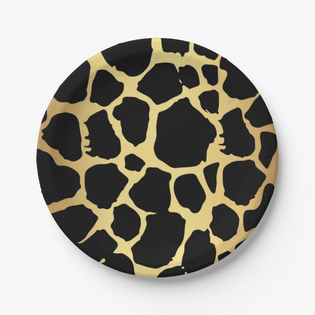 Animal print pattern paper plates (Front)