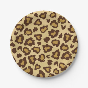 Animal print pattern paper plates