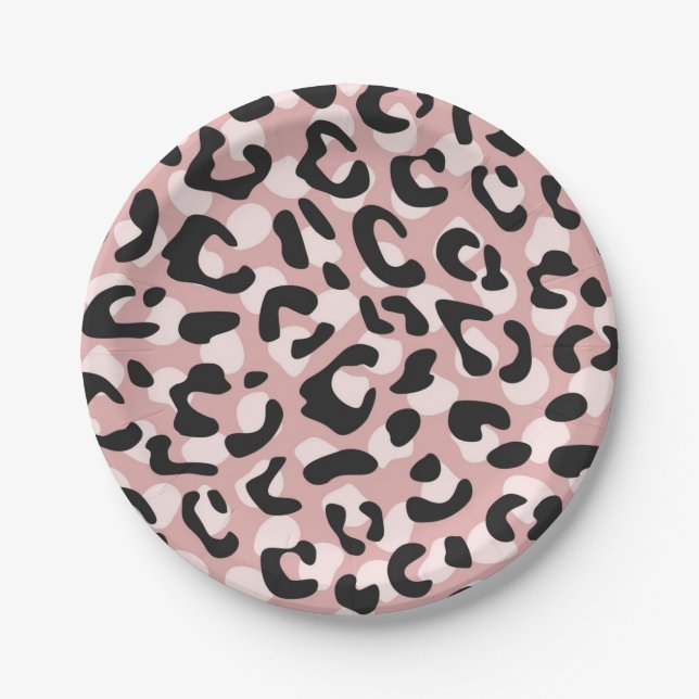 Animal print pattern paper plates (Front)