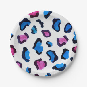 Animal print pattern paper plates