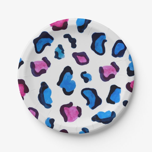 Animal print pattern paper plates (Front)