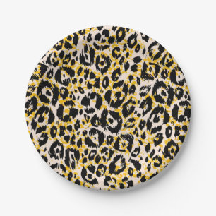 Animal print pattern paper plates