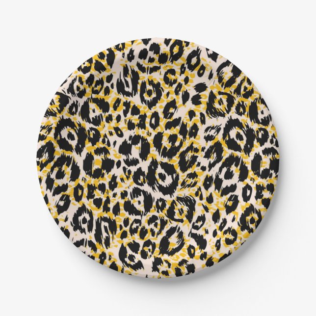 Animal print pattern paper plates (Front)