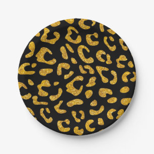 Animal print pattern paper plates