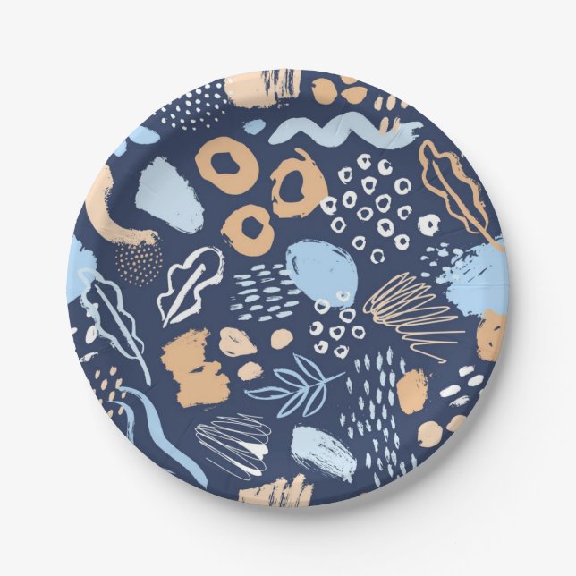 Animal print pattern paper plates (Front)
