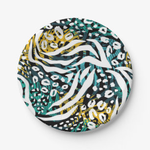 Animal print pattern paper plates