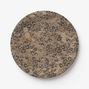 Animal print pattern paper plates