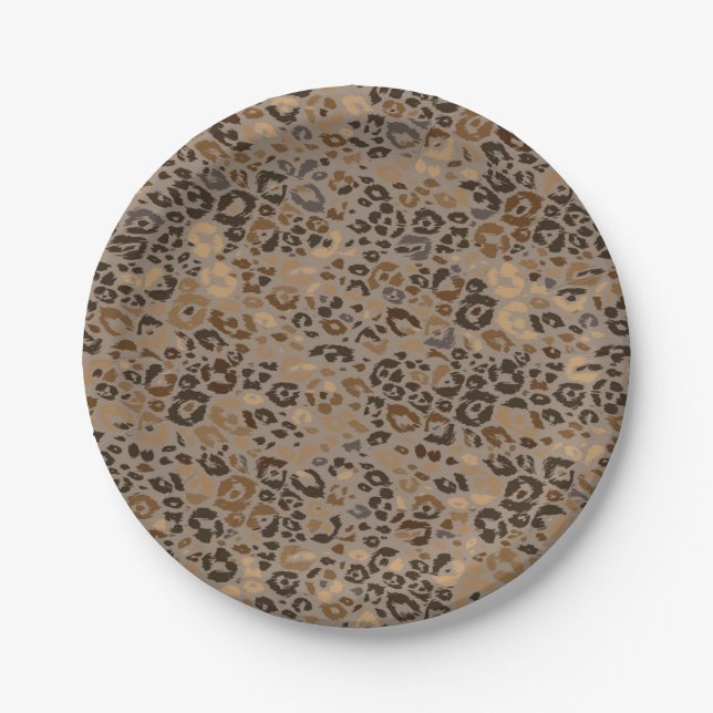 Animal print pattern paper plates (Front)