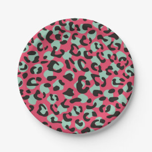 Animal print pattern paper plates