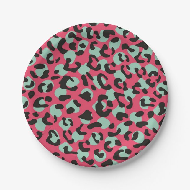 Animal print pattern paper plates (Front)