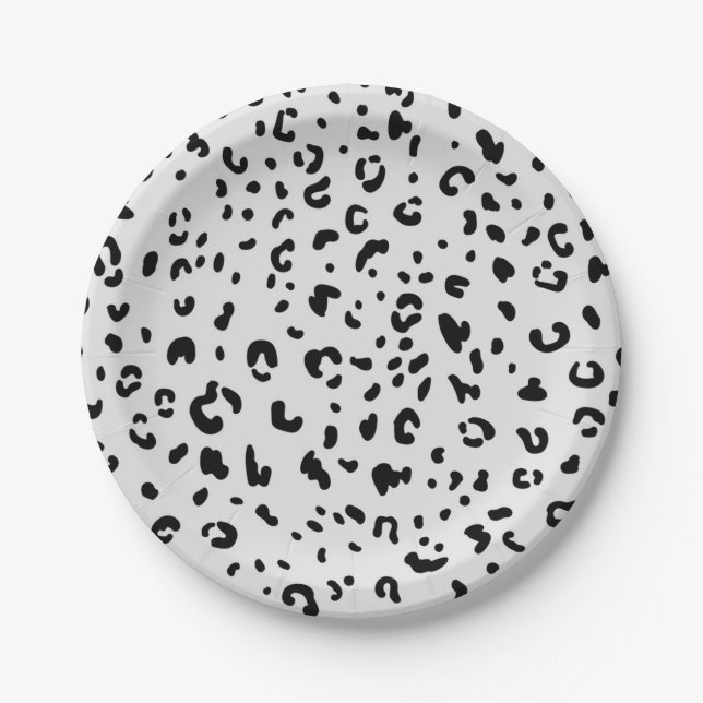 Animal print pattern paper plates (Front)
