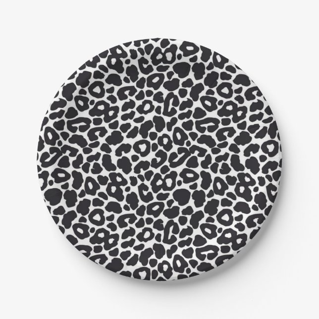 Animal print pattern paper plates (Front)