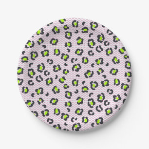 Animal print pattern paper plates