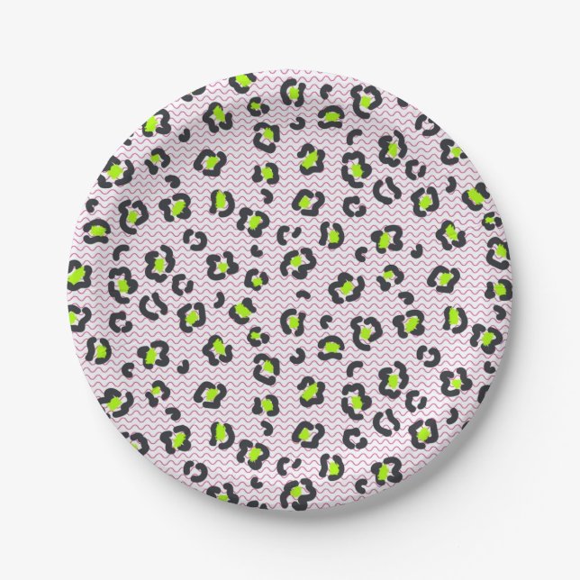 Animal print pattern paper plates (Front)